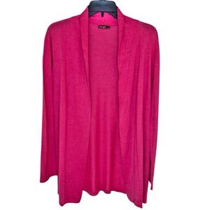 J McLaughlin Cardigan Sweater Small 4 Pink Open Front Shawl Collar Cotton Blend
